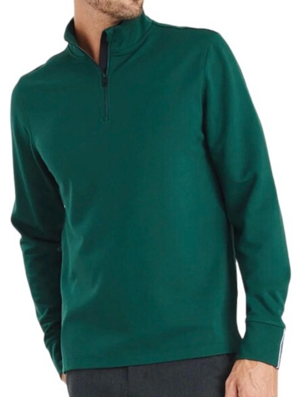Kit and Ace Comfort Quarter Zip Sweater Pullover Green Layering Men's Medium
